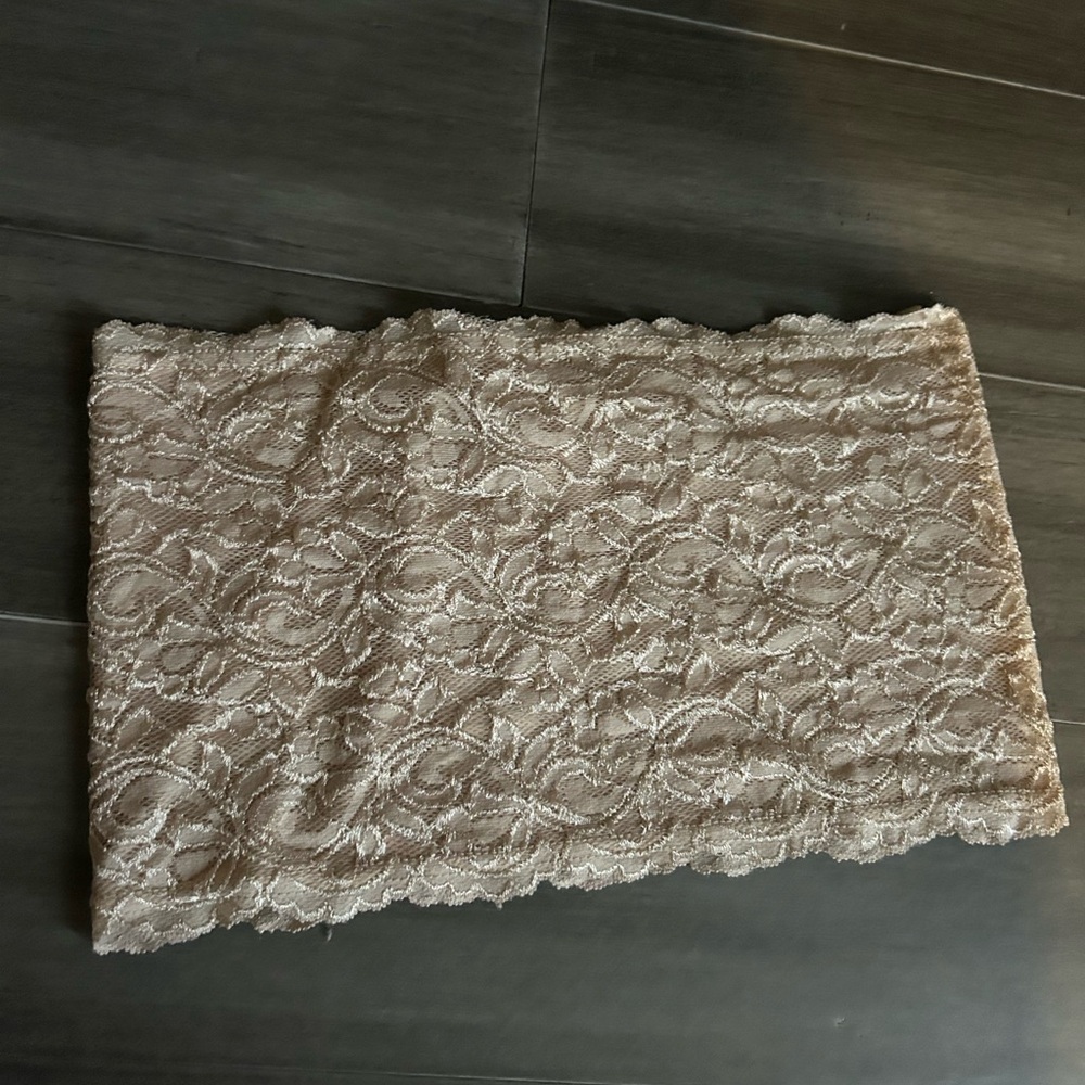 Beige Lace Bandeau Top